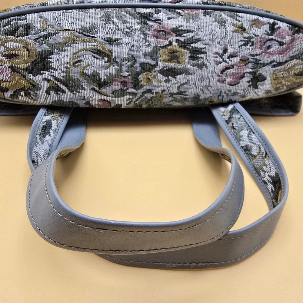 Vintage Floral Tapestry Tote Bag Set 3pc Shoulder Bag Key Holder Eyeglass Case